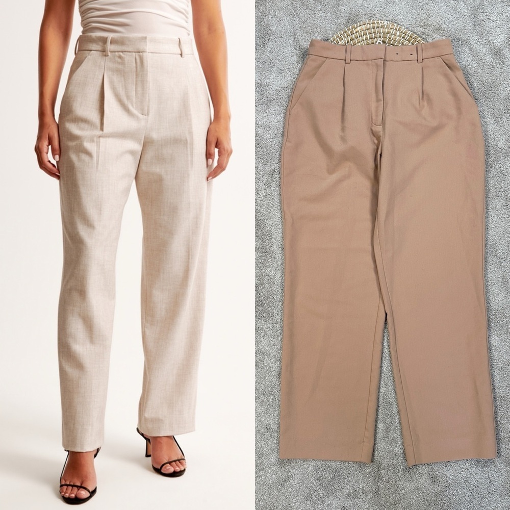 Abercrombie & Fitch Curve Love Quinn Tailored Straight Leg Pant High Rise 30/10R